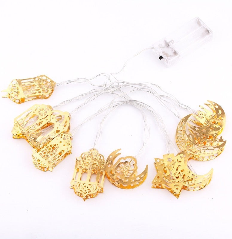 1.65M 10LED Ramadan Eid String Light, Star Fairy String Lights for Eid Festival Christmas Bedroom Garden Decorations (Not Include Battery) - Image 2
